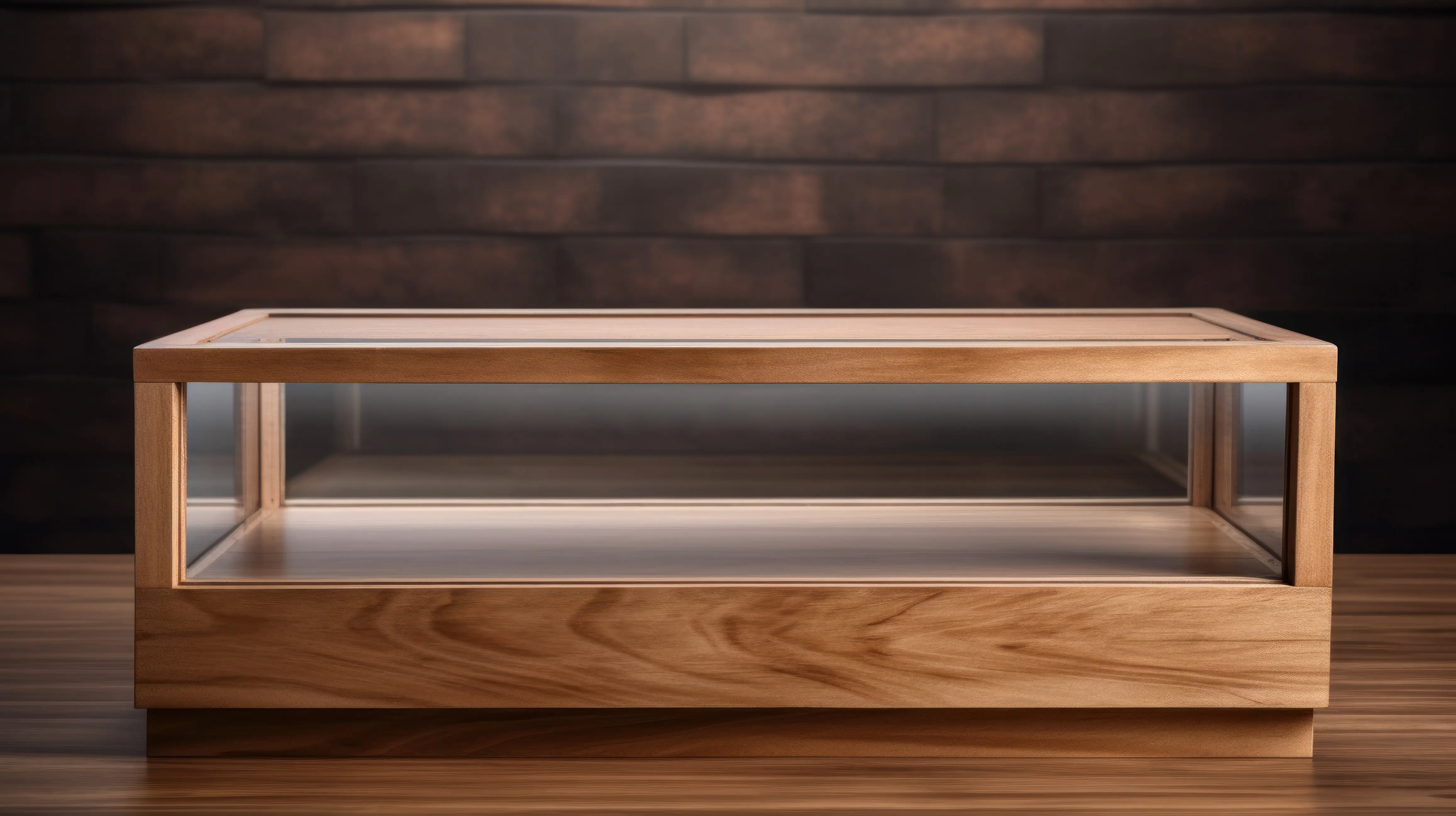 Leere Tischplatte aus Holz, Produkt, KI-generiert